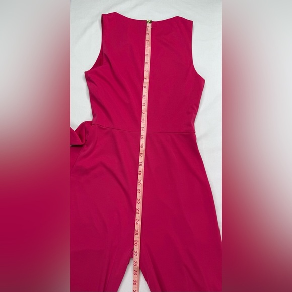 NWT Lauren Ralph Lauren Pink Zippered Self Tie Waist Sleeveless Jumpsuit Size 0 - Picture 13 of 13